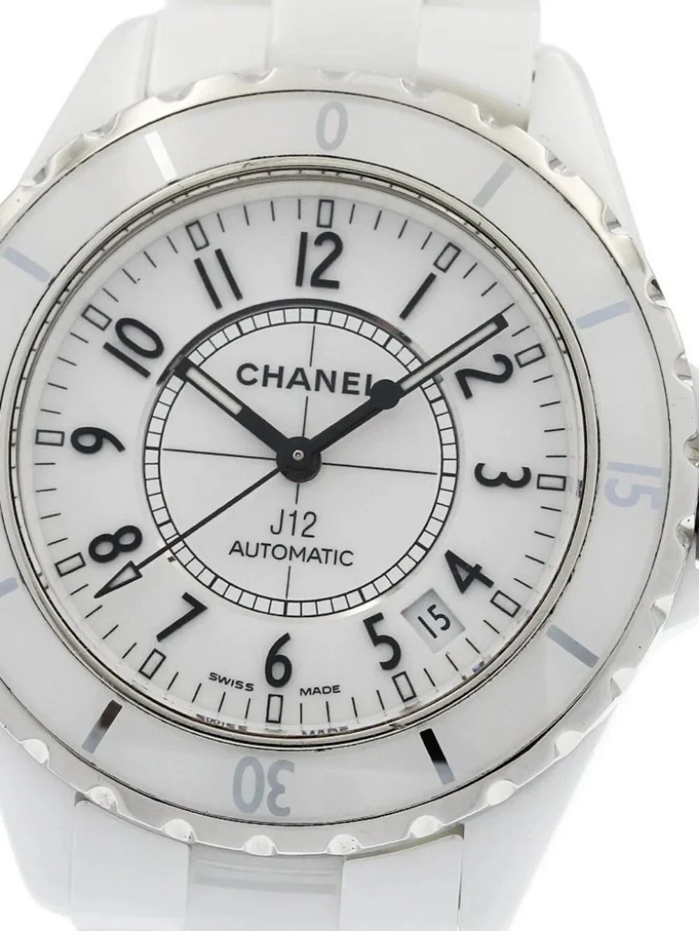 CHANEL J12 H0970 White ceramic date white Dial Automatic Men's Watch_968253